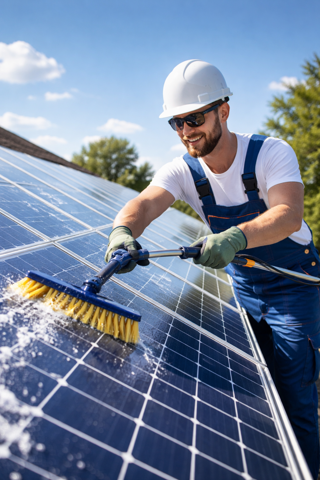 Professional solar panel cleaning